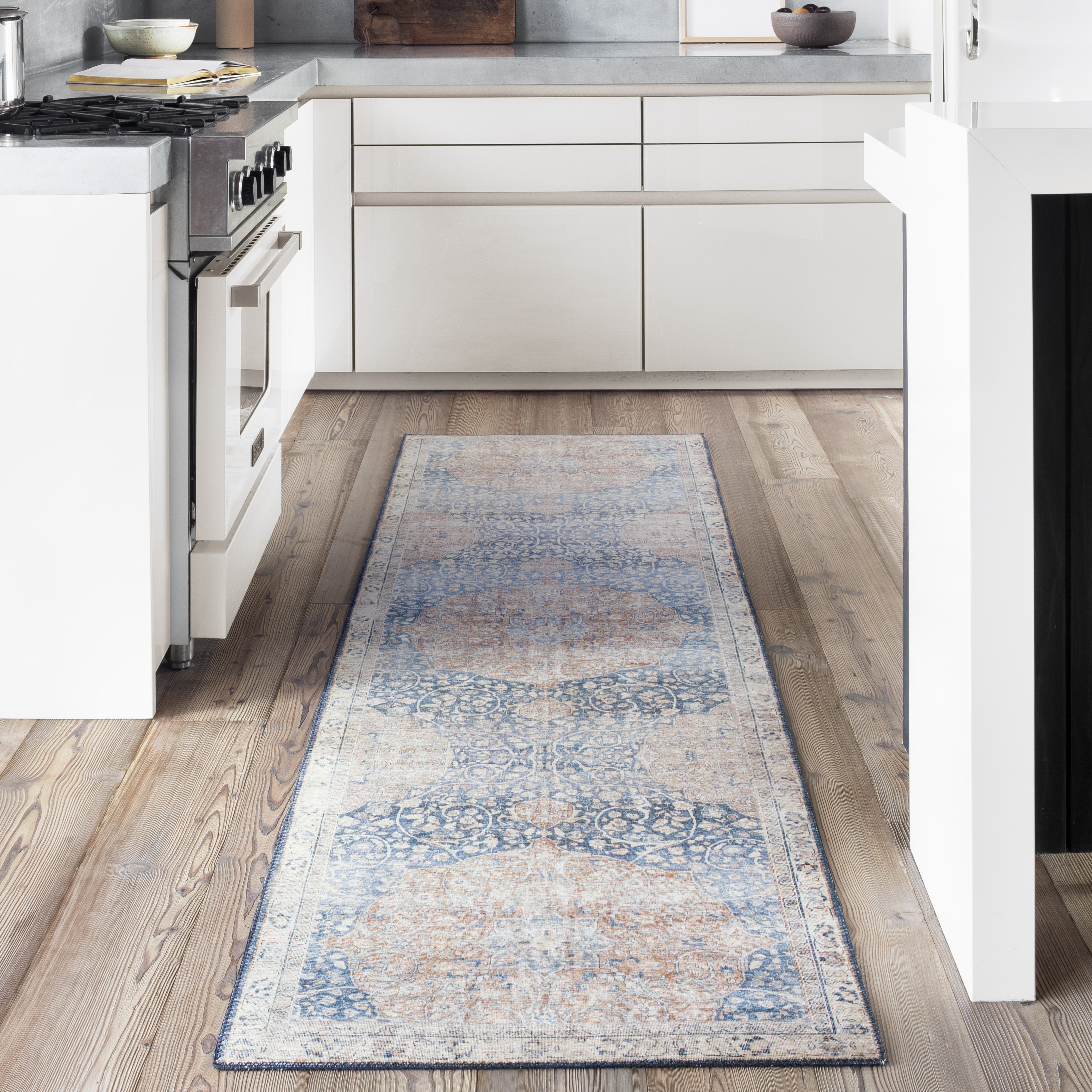 World Menagerie Nicolai Oriental Blue/Off White Area Rug & Reviews